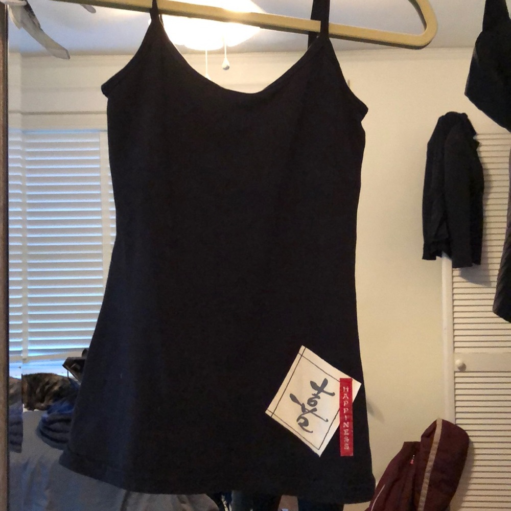 Simple black cami with patch